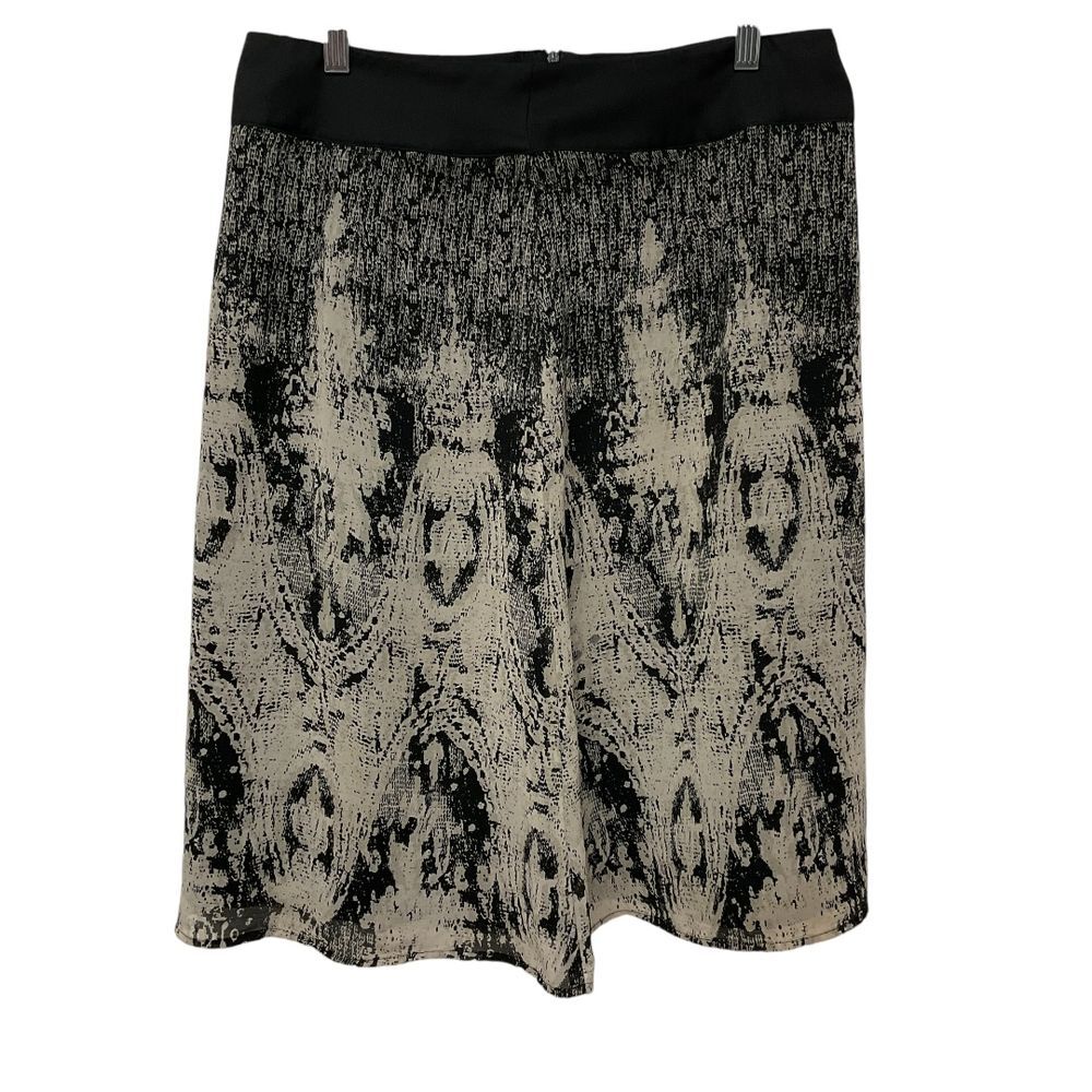Tribal Womens Size 10 Beige‎ Black Renaissance Printed Midi Skirt Daily Workwear